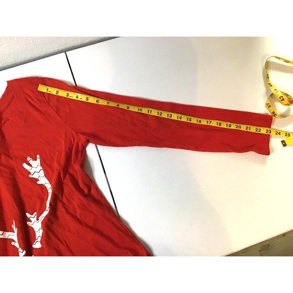 WONDERSHOP- WOMENS RED LONG SLEEVE CREW NECK FRONT GRAPHIC SHIRT SIZE X-LARGE - Picture 3 of 6